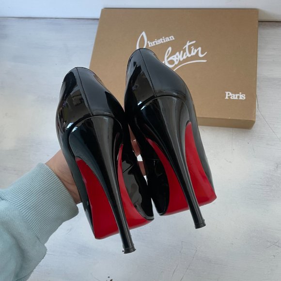 Christian Louboutin Black and Red Platform Heels - Picture 11 of 16